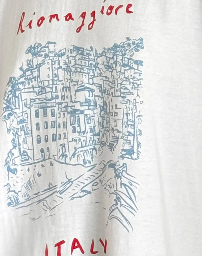 Oversized Basic Tee in Riomaggiore Italy White