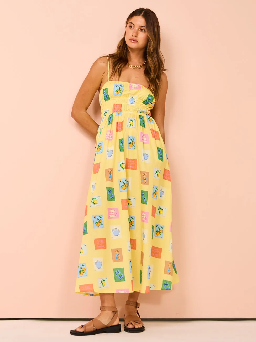 Palm Noosa West Dress in Yellow Emblem