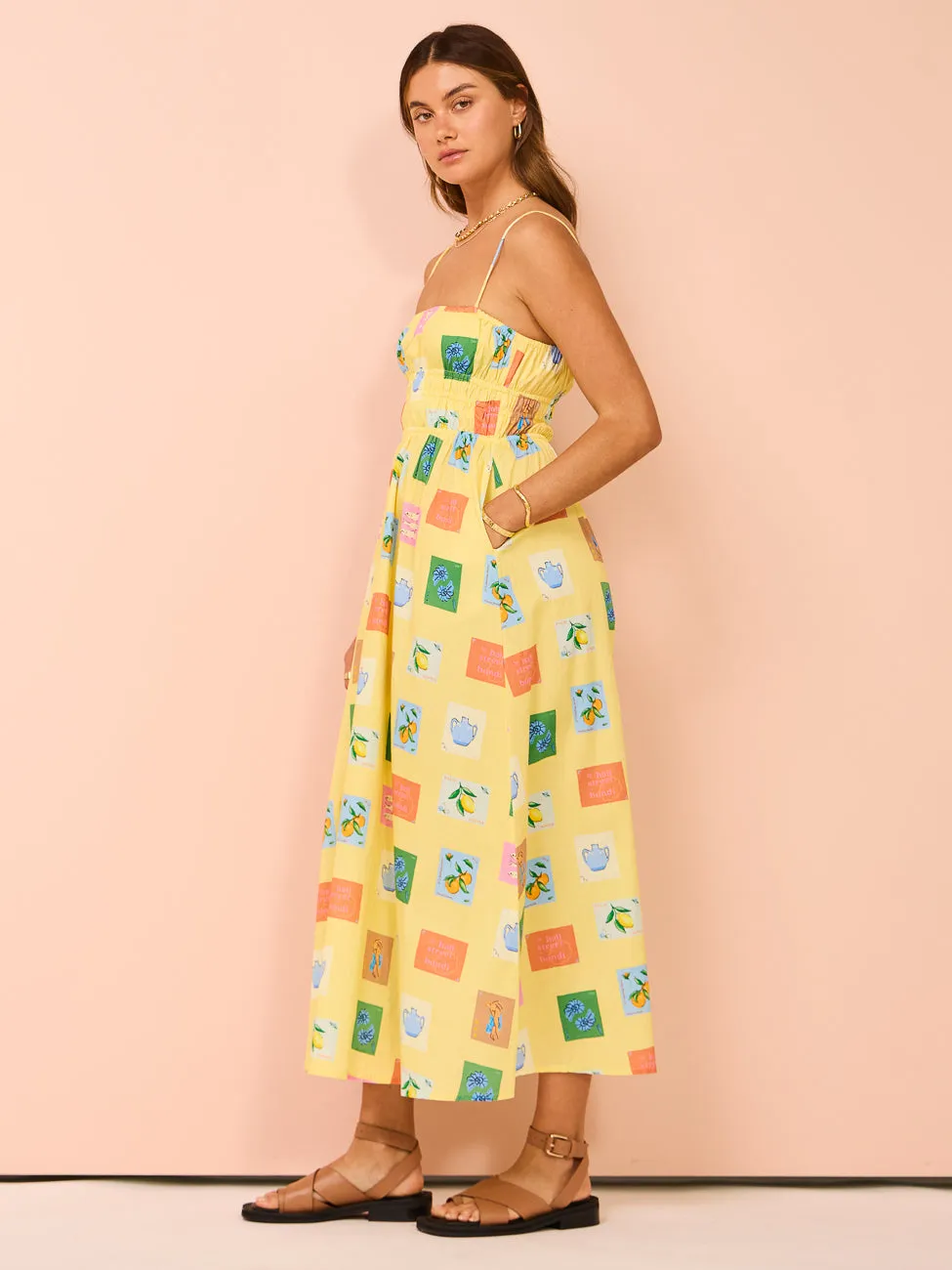 Palm Noosa West Dress in Yellow Emblem