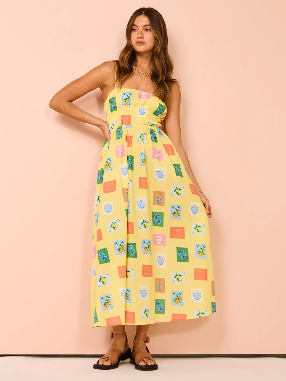 Palm Noosa West Dress in Yellow Emblem