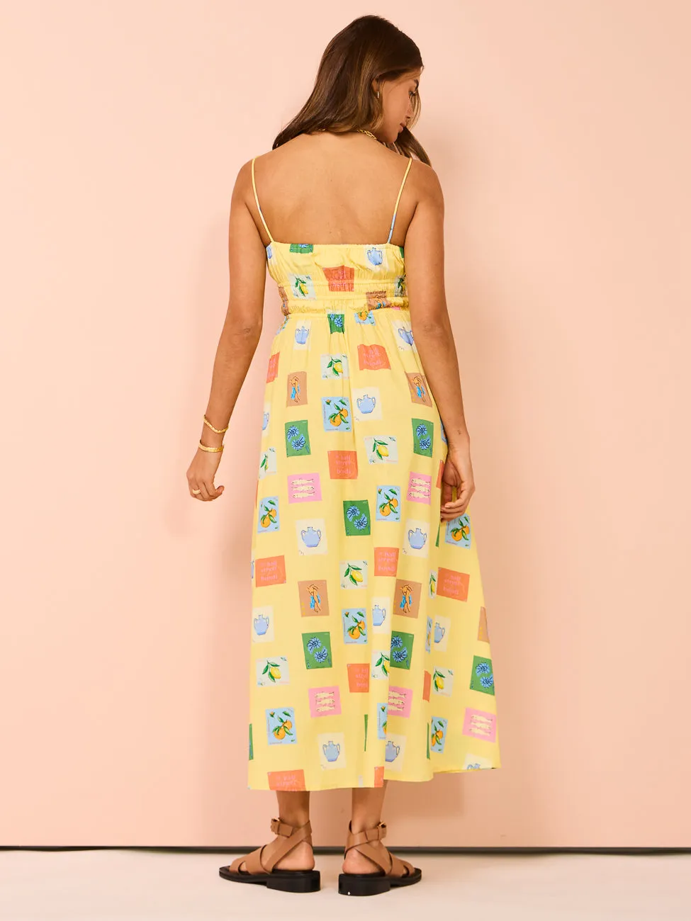 Palm Noosa West Dress in Yellow Emblem