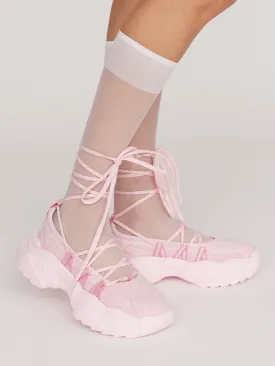 Pink Lace Up Ballet Sneaker