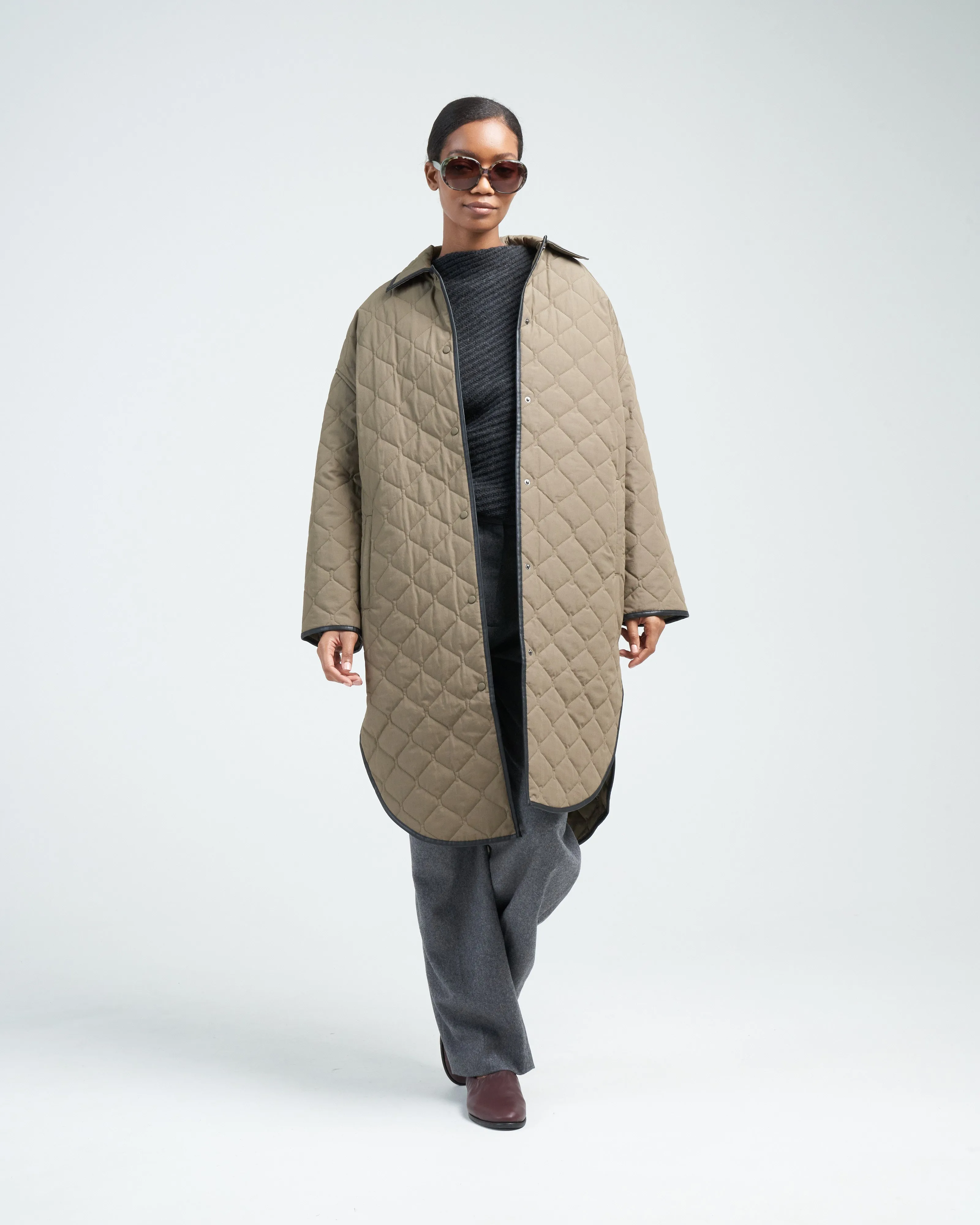 quilted cocoon coat