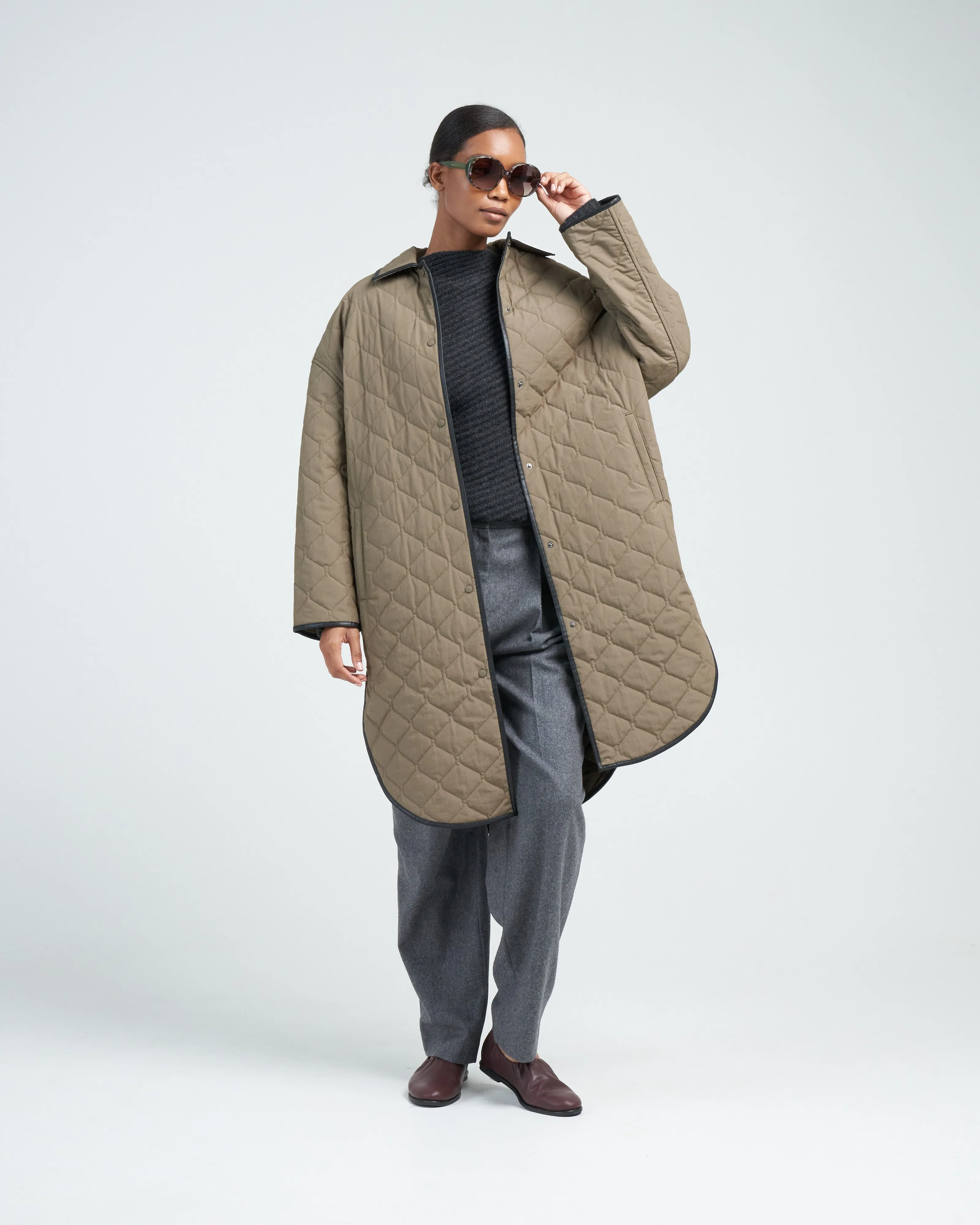 quilted cocoon coat