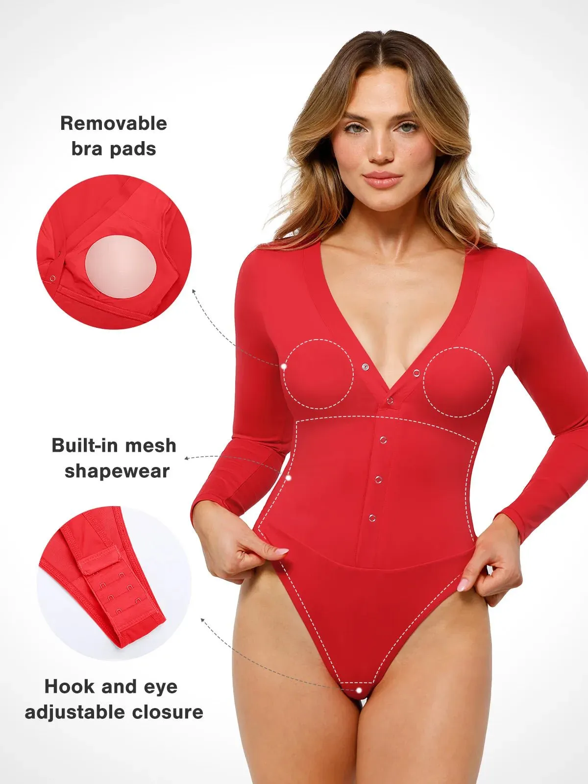 Redtag Thermal Shapewear Long Sleeve Tummy Control Bodysuit For Insiders