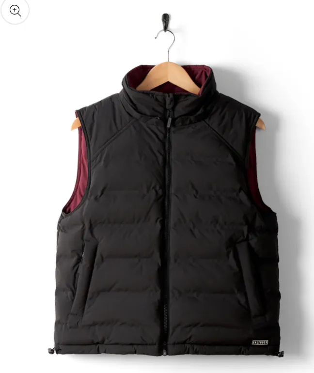 Saltrock Astra - Womens Reversible Gilet - Black/Burgundy