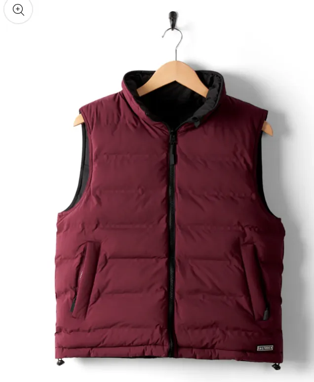 Saltrock Astra - Womens Reversible Gilet - Black/Burgundy