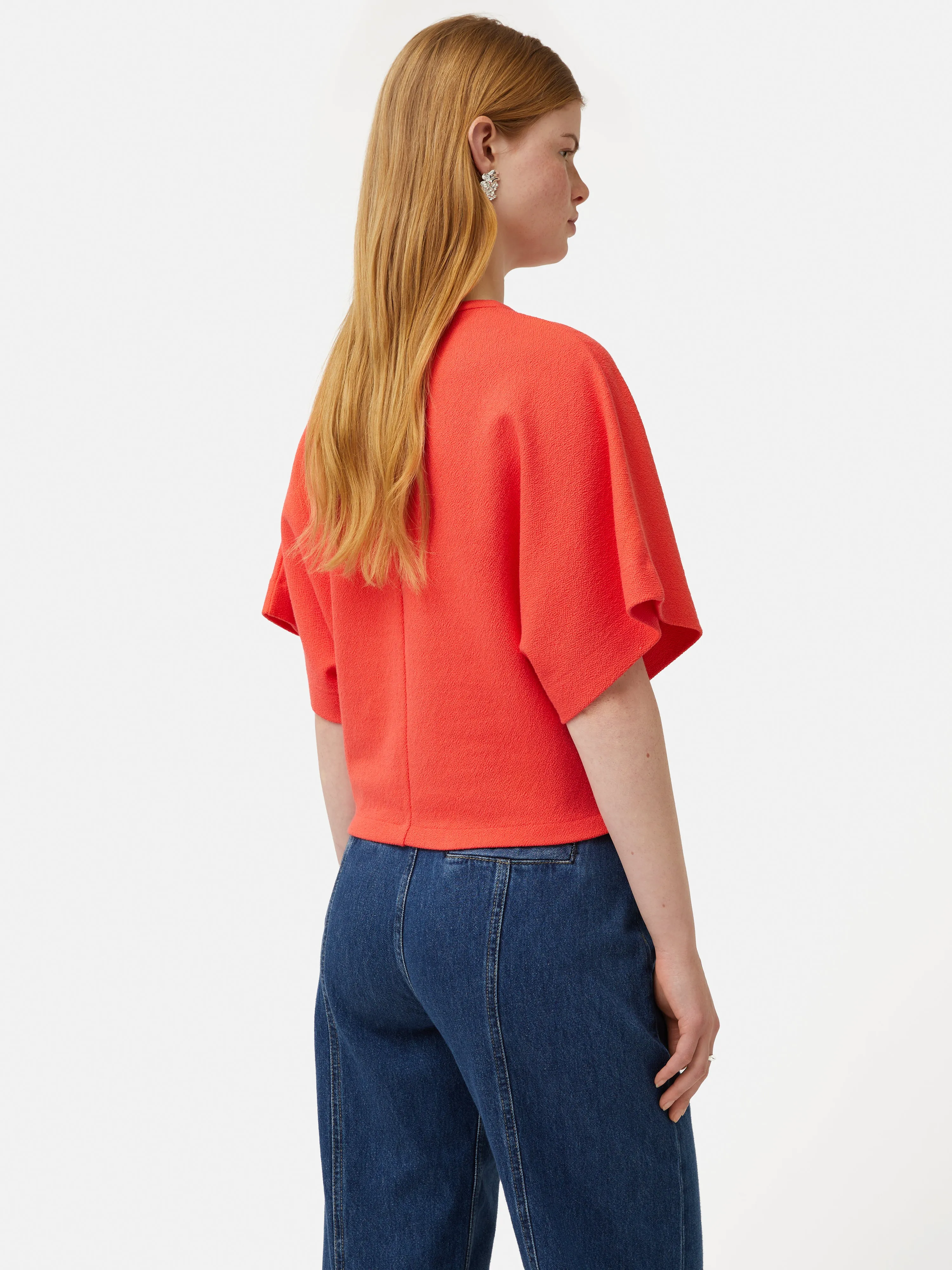 Textured Jersey Top | Coral