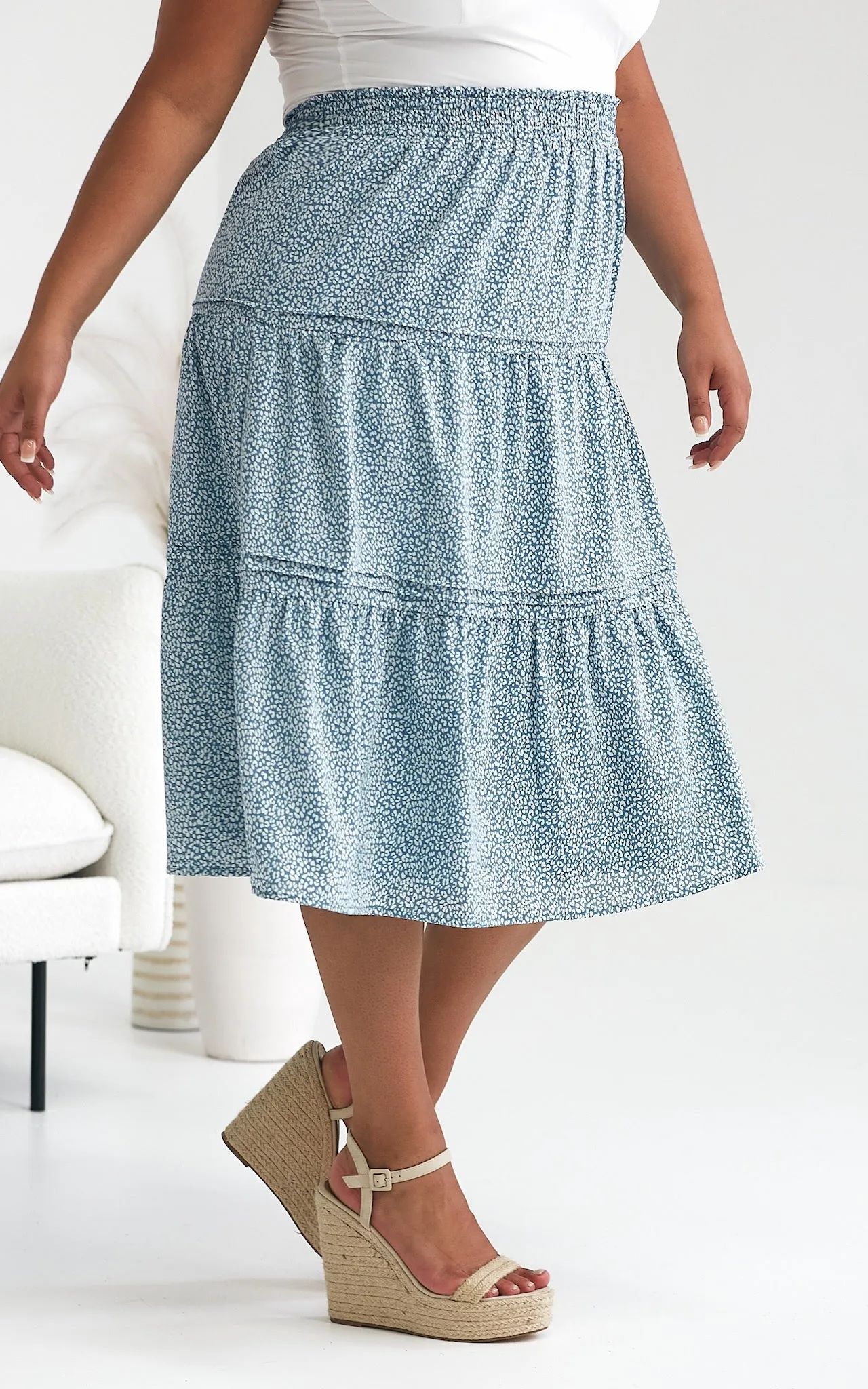 Timmins Skirt - Blue Print