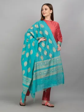 Women Coral Solid Kurta Trouser Dupatta